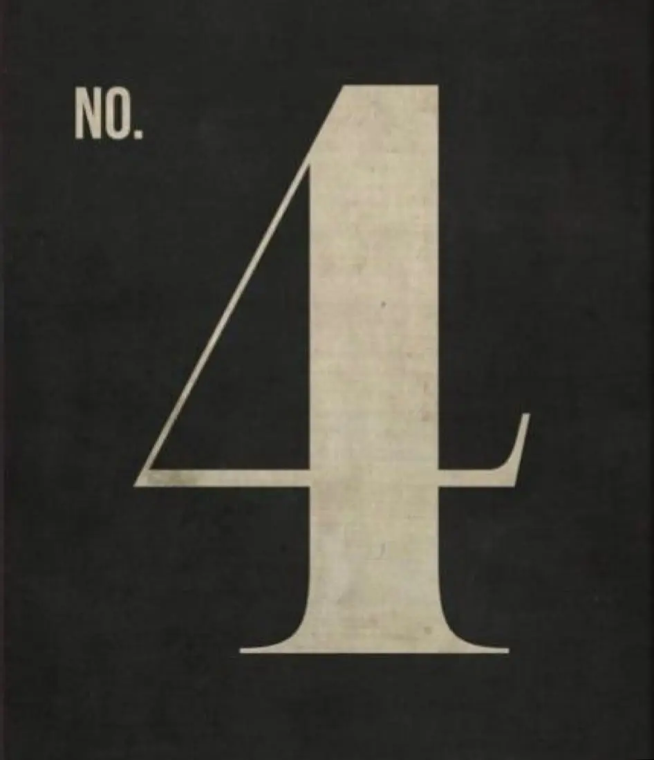minimalist number 4 typography in black and white