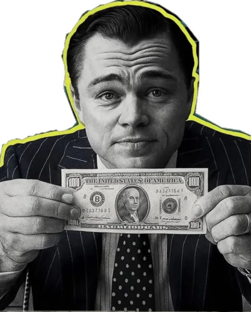 business man holding a doller bill representing money and business growth